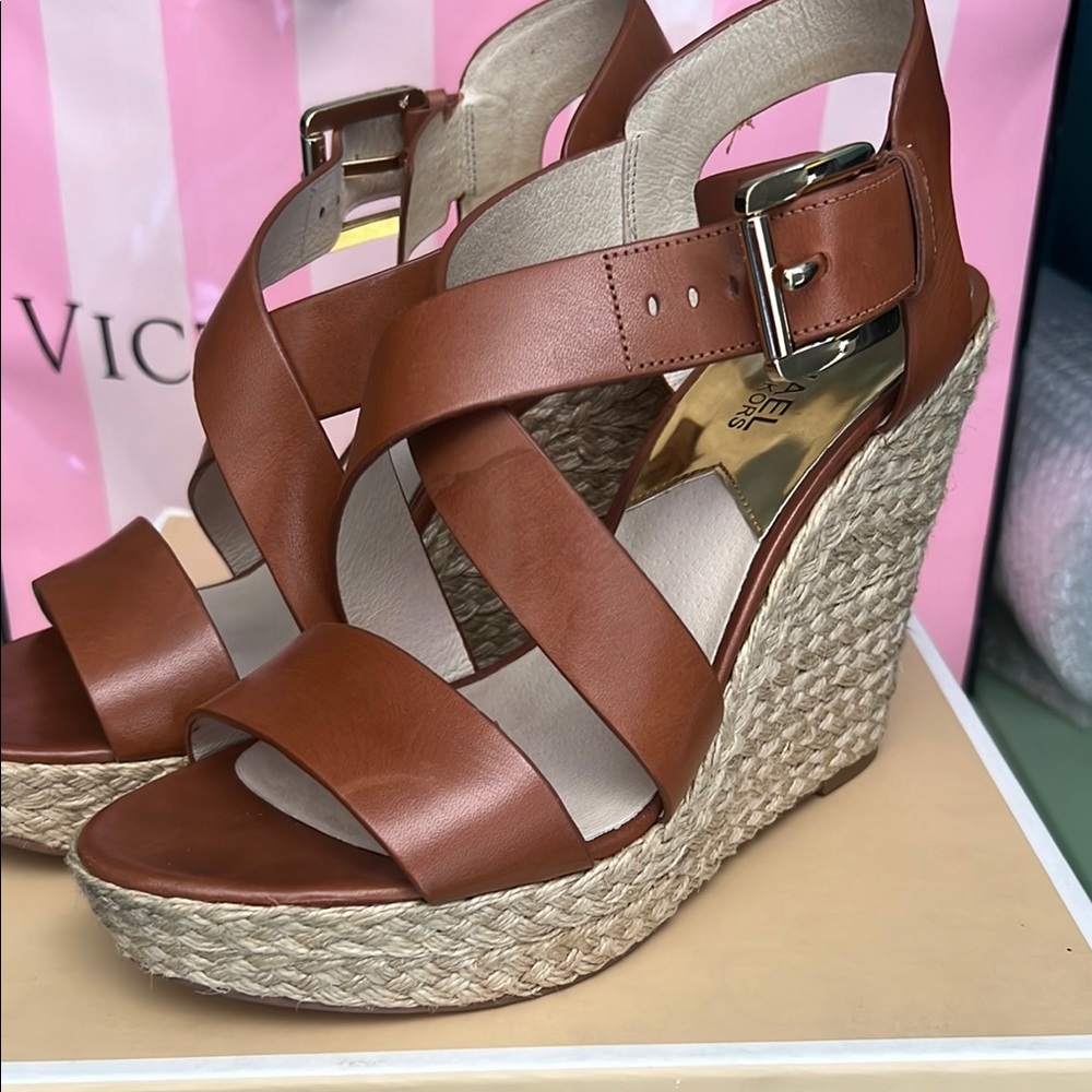Michael Kors Brown Wedge Espadrilles